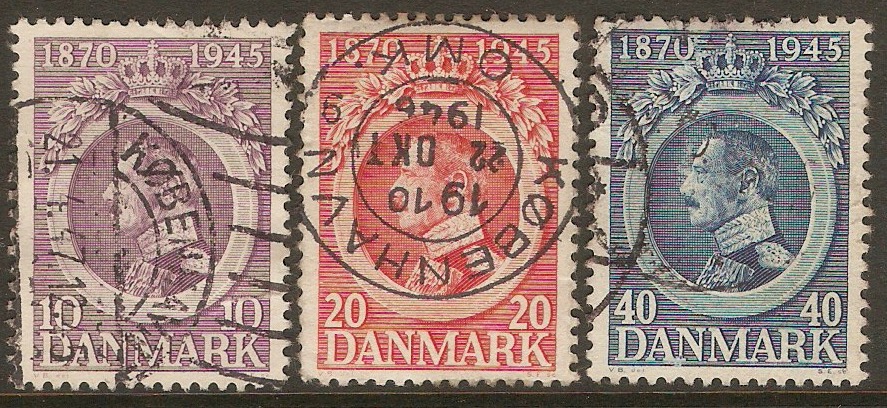 Denmark 1945 King Christians Birthday Set. SG343-SG345.